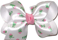 Toddler Bow with Satin Floral Print Floral
